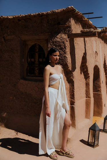 AİCHA Cotton Shawl Crop Top