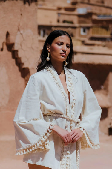 LOUBNA Tasseled Kimono