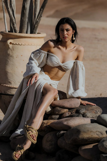 CHAİMA Cotton Linen Bustier