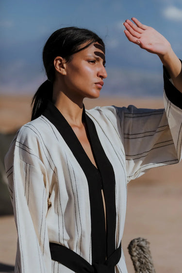 MEKNES Cotton Linen Long Kimono