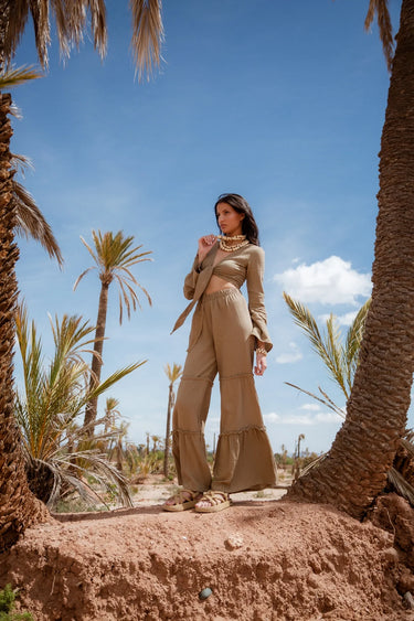 JAMİLA Cotton Palazzo Trousers