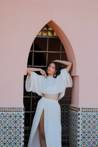 LEİLA Cotton Slit Skirt