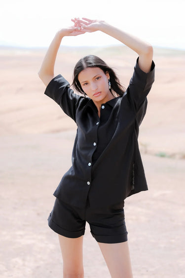 ANYA Linen Shirt and Shorts Set with Pockets