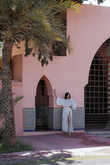 LEİLA Cotton Slit Skirt