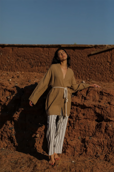 OUMAİMA Striped Linen Pants