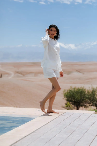 ANYA Linen Shirt and Shorts Set with Pockets