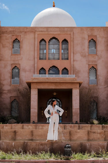 JAMİLA Cotton Crop Top and Palazzo Trousers Set