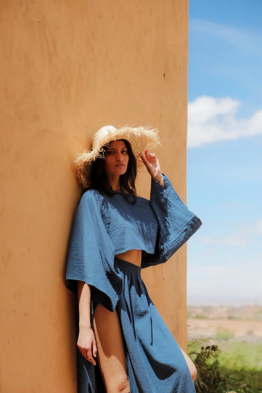 LEİLA Cotton Slit Skirt