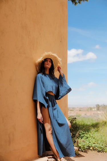 LEİLA Cotton Slit Skirt