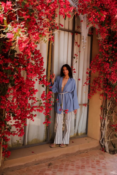 OUMAİMA Striped Linen Pants