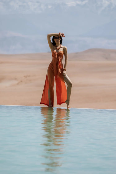 AİCHA Cotton Slit Pants