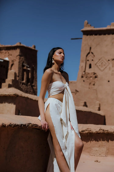 AİCHA Cotton Shawl Crop Top
