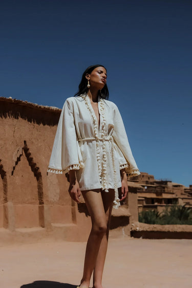 LOUBNA Tasseled Kimono