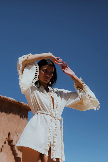LOUBNA Tasseled Kimono